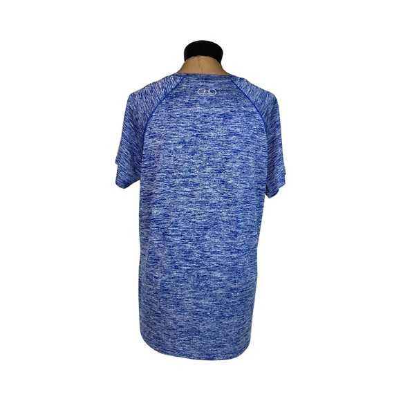 Under Armour Womens Twisted Tech Locker Tee In Space Dyed Blue Size L - Picture 5 of 13